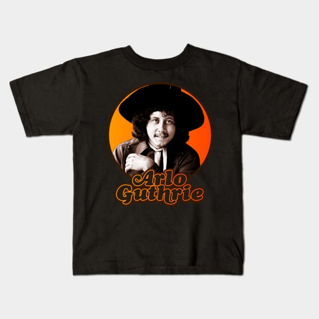 Arlo Guthrie // Retro Folk Icon Kids T-Shirt by darklordpug